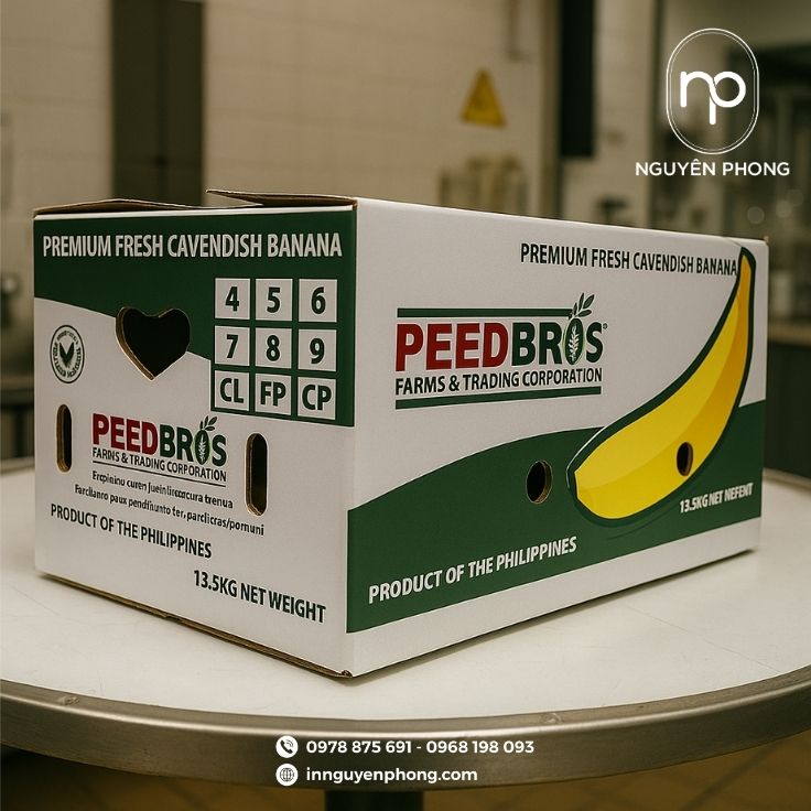 Bế lỗ thông hơi cho thùng carton đựng chuối